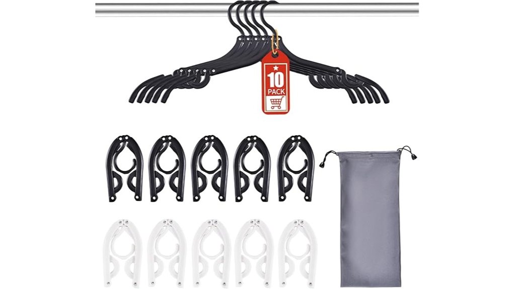 10 pack foldable travel hangers