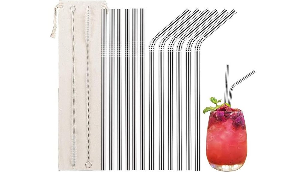 12 pcs stainless straws brushes