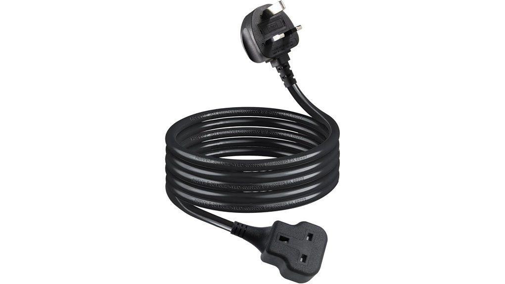 1m uk 3 pin extension lead