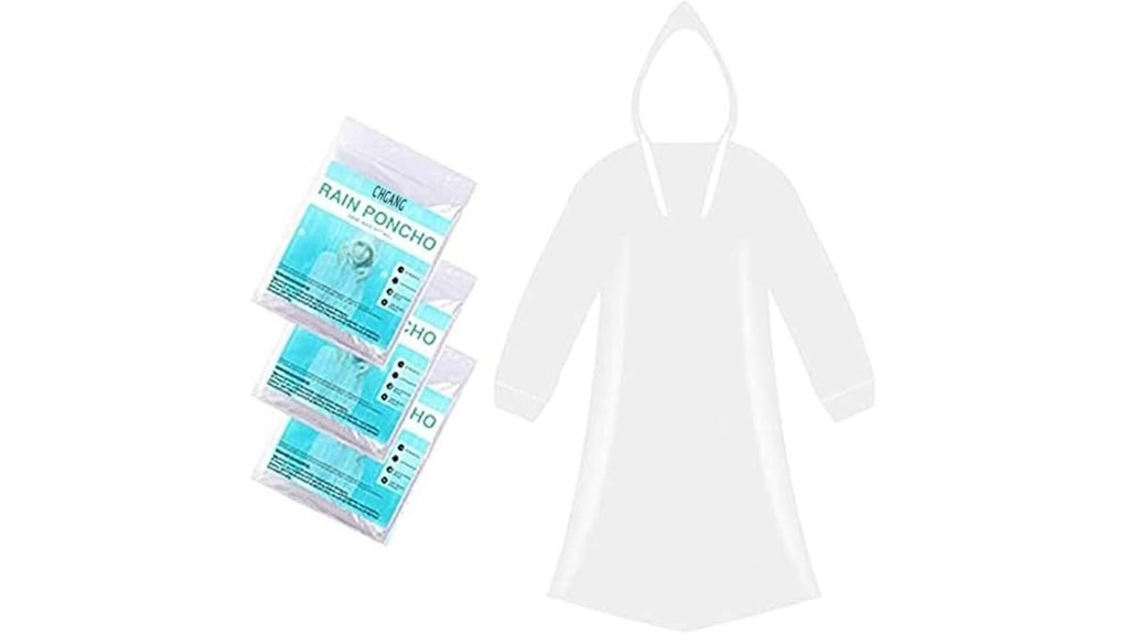 3 pack waterproof ponchos with hood