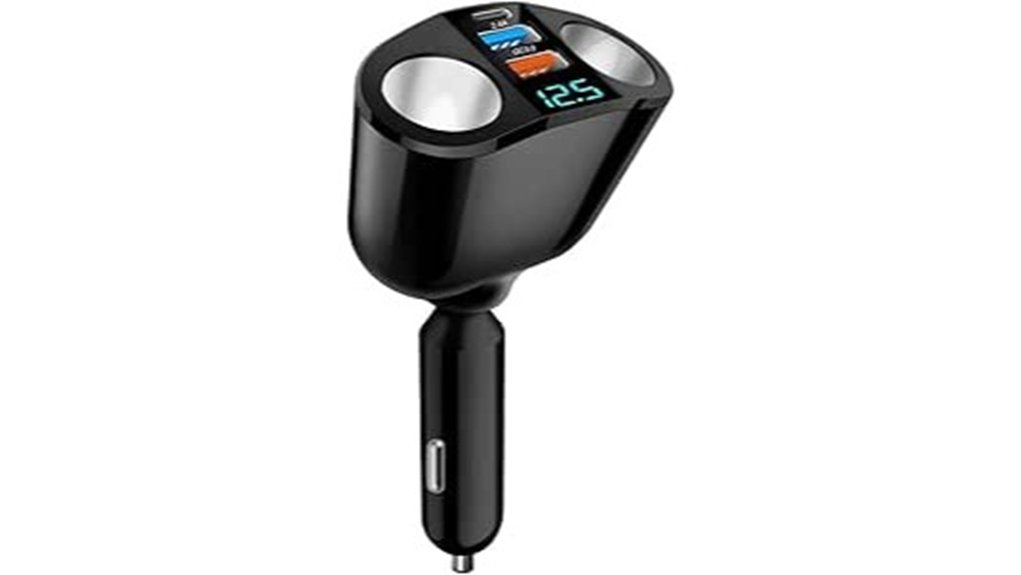 66w car charger with usb c usb a