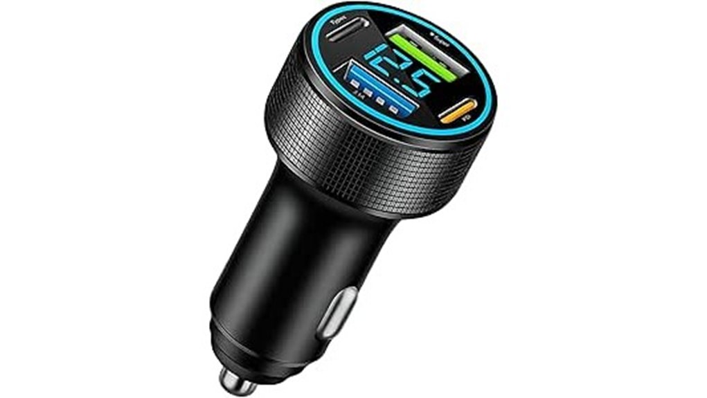 78w usb c car charger with voltmeter