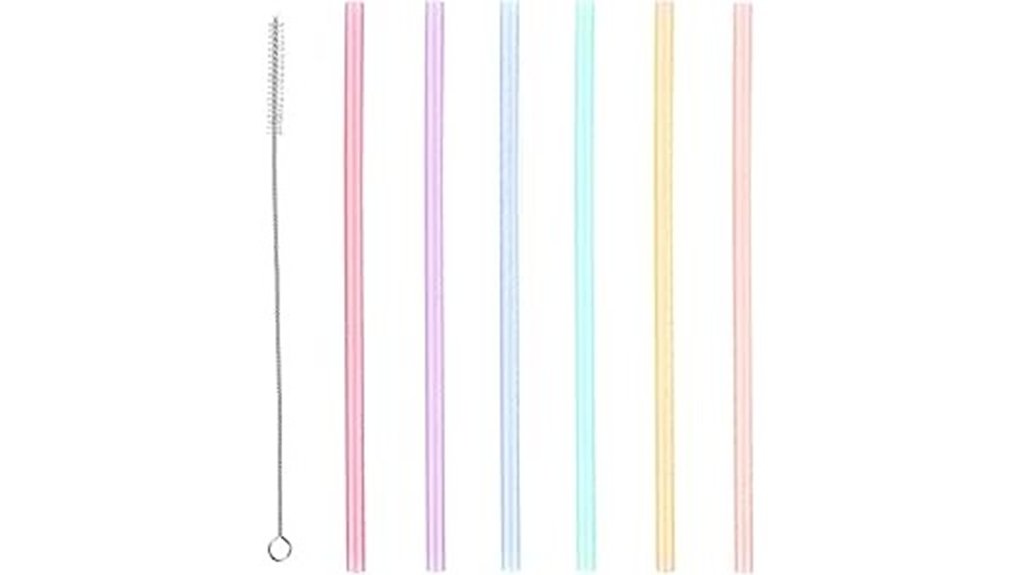 7 piece silicone straw set