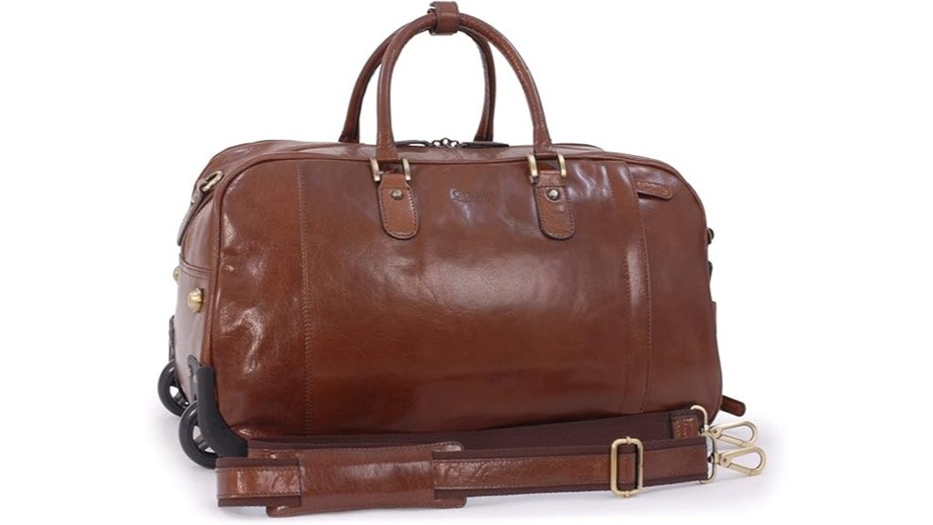 ashwood wheel luggage leather holdall