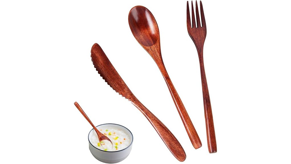 bamboo reusable cutlery set