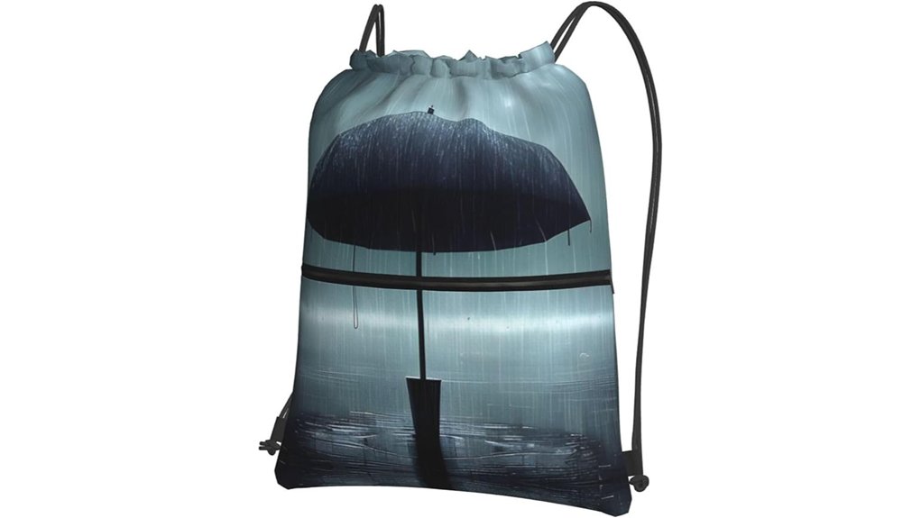 black rain umbrella drawstring bag