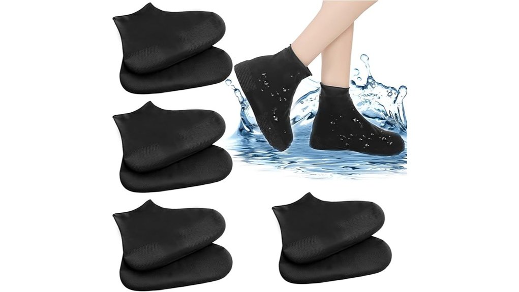 black waterproof reusable overshoes