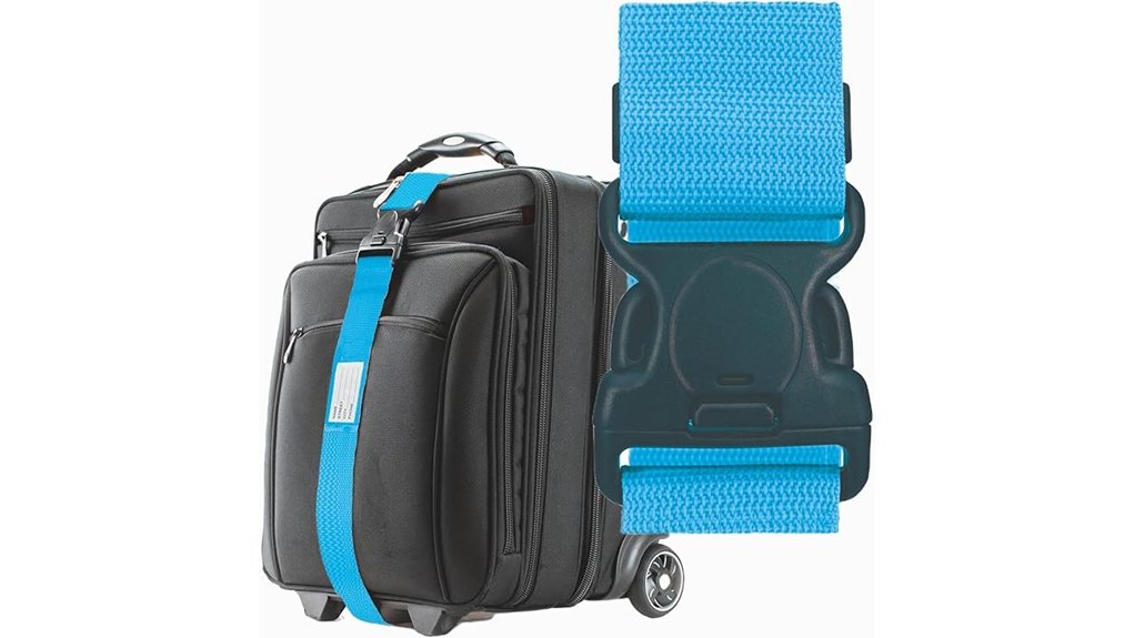 blue luggage strap with clip 1 pack