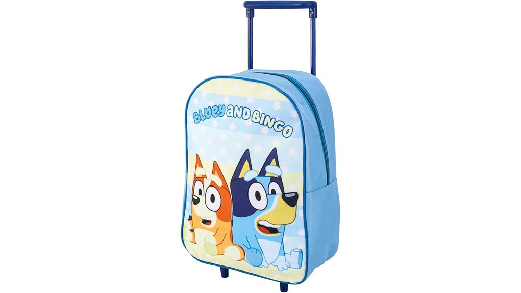 bluey themed foldable wheeled suitcase