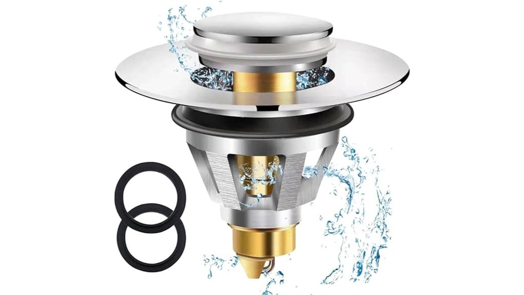 brass sink drain with catcher