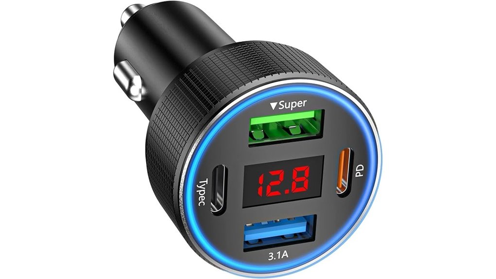 car charger 78w usb voltmeter