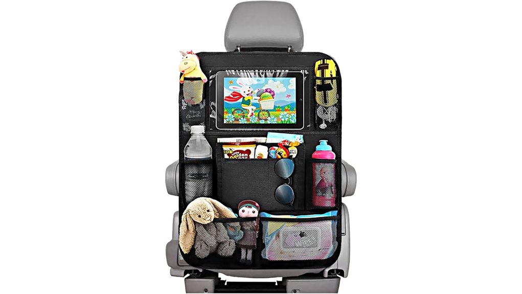 car seat organizer with tablet holder