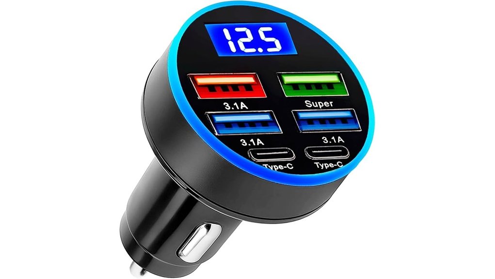 car usb 6 in 1 charger