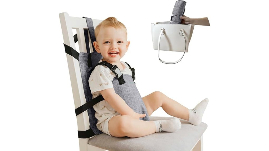 compact baby travel high chair with harness