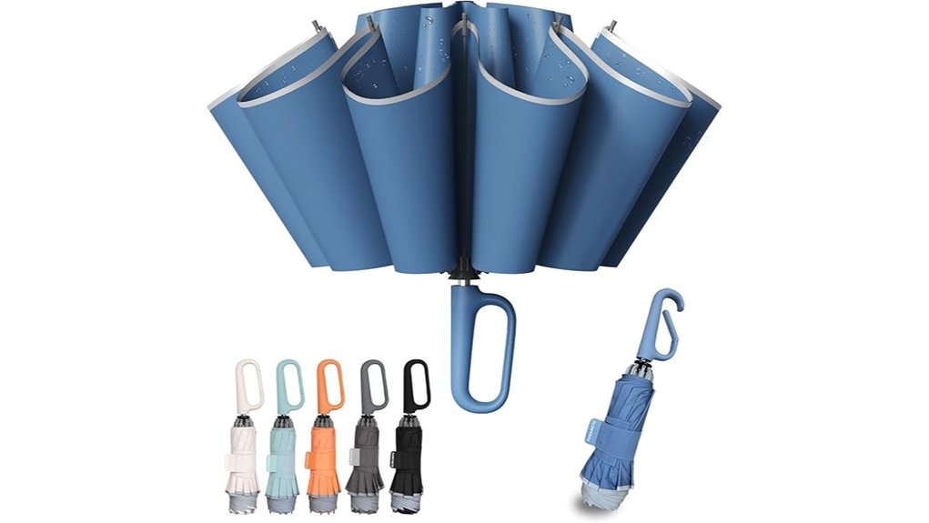 compact inverted umbrella with carabiner handle