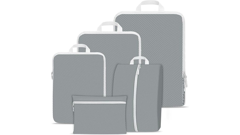 compression packing cubes 5 pack waterproof travel organizers