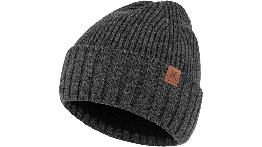 cozy fleece lined knit beanie