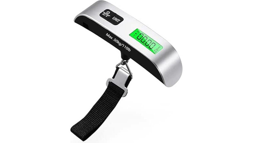digital luggage scale with temp measure