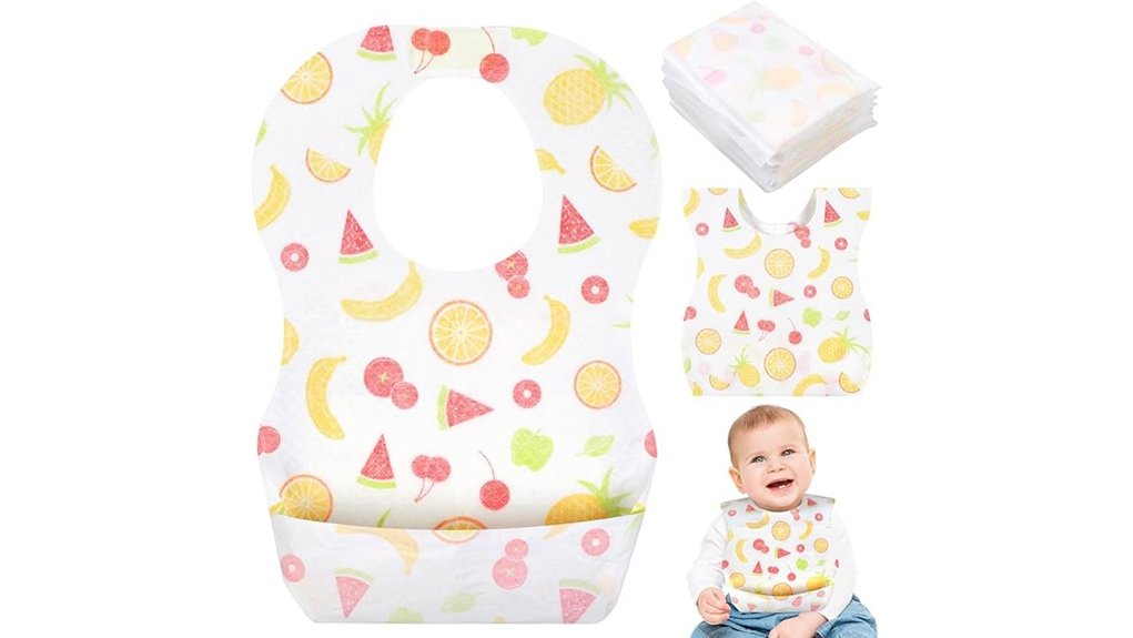disposable baby bibs with food catcher pocket