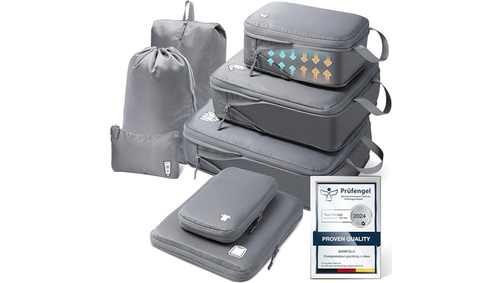 eight piece packing cubes set