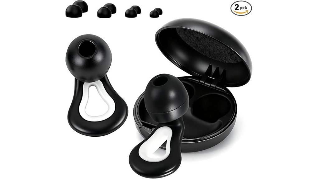 eight size silicone sleep earplugs with case