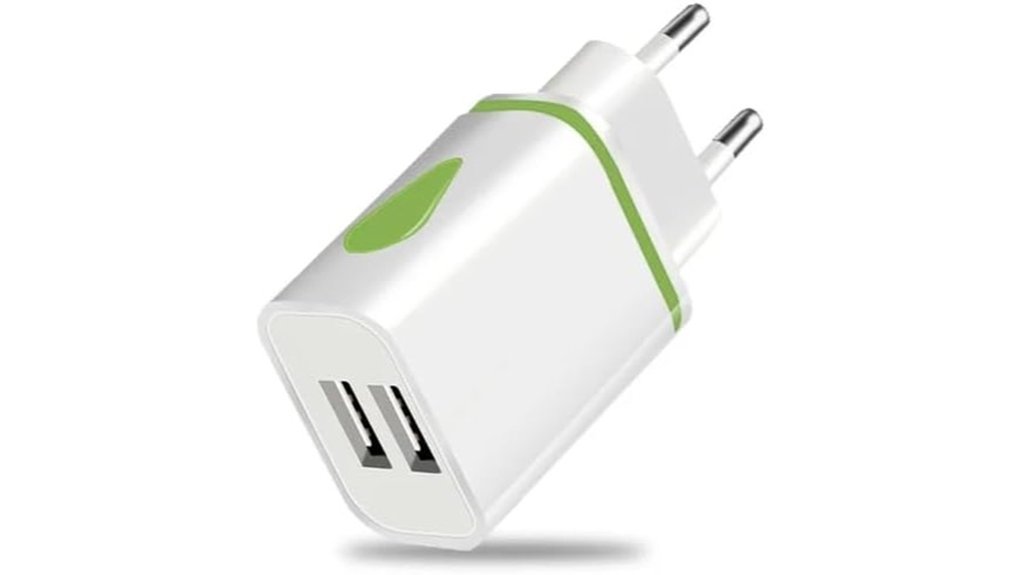 eu 2 pin usb travel plug adapter