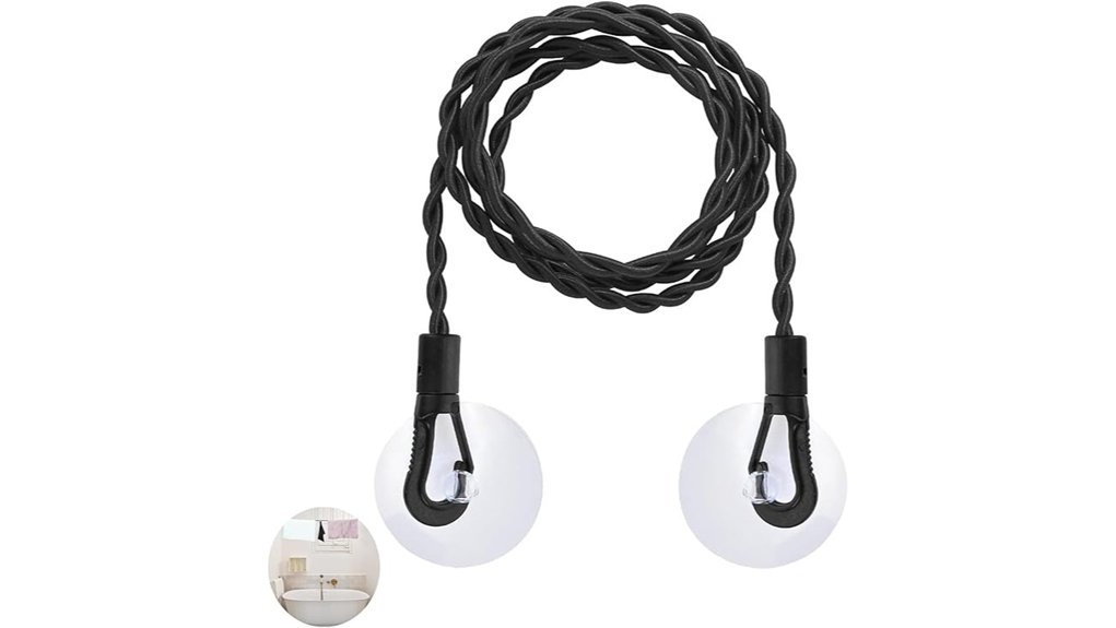 extendable camping clothesline black