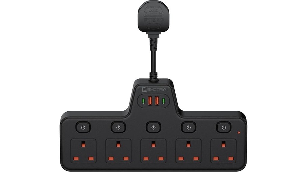 five floor power strip with usb