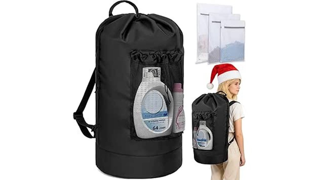 foldable backpack with mesh pocket