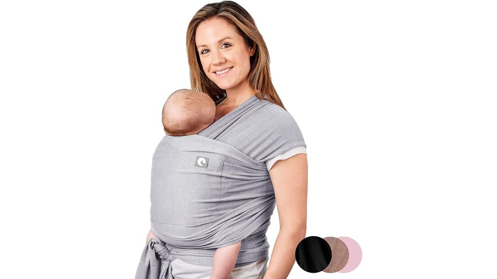 grey baby sling wrap with pocket