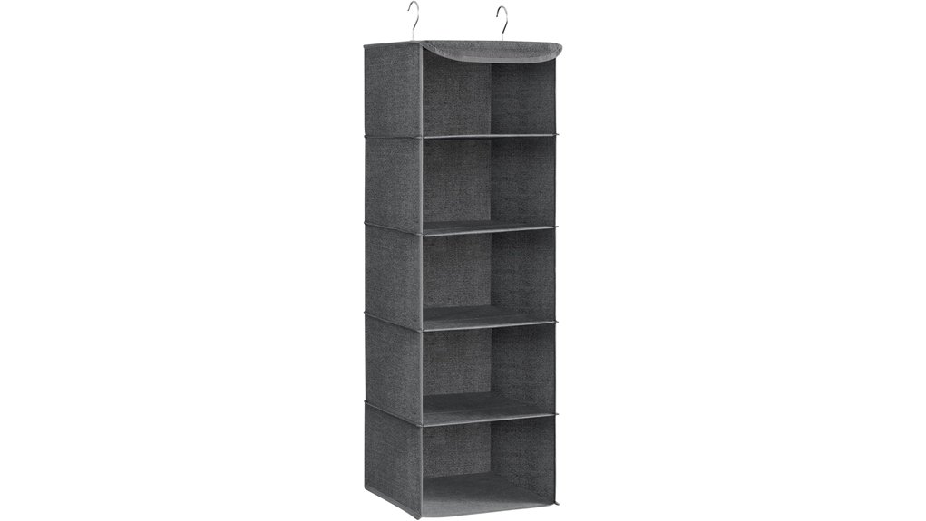 hanging wardrobe organizer with bamboo inserts