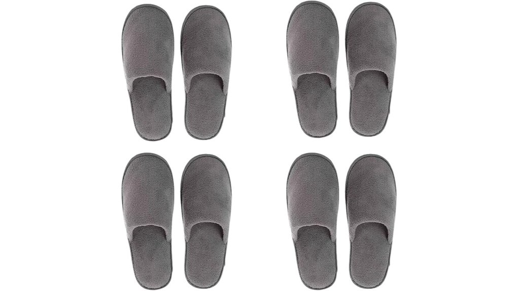 hotel slippers set three pairs coral velvet grey