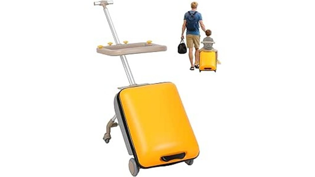 kids ride on luggage 20 yellow