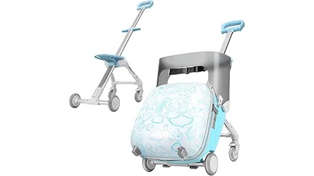 kids ride on luggage 2 in 1 spinner 50kg capacity