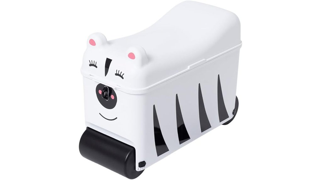 kids ride on suitcase zebra tray