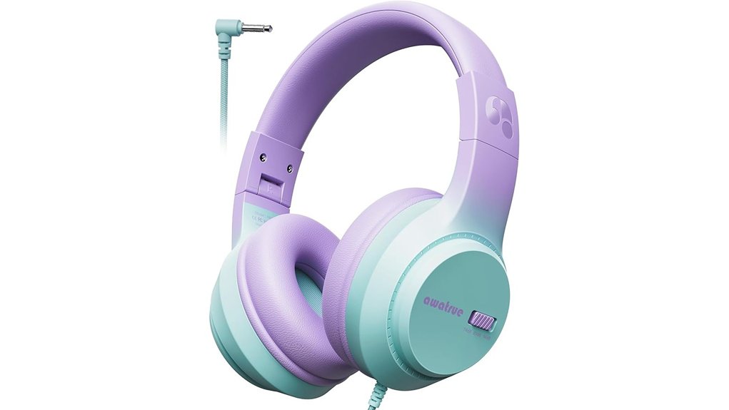 kids safe volume headphones 3 5mm foldable