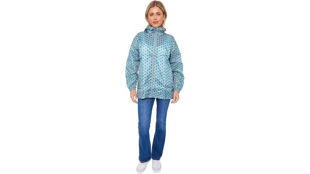 ladies waterproof hooded raincoat jacket