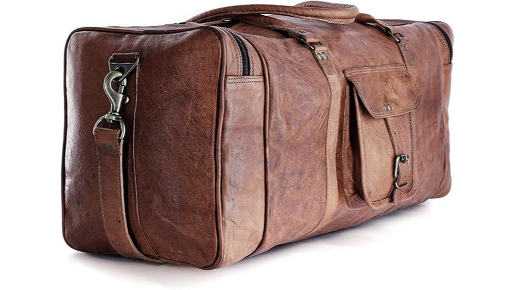 leather duffle bag 24 inch travel