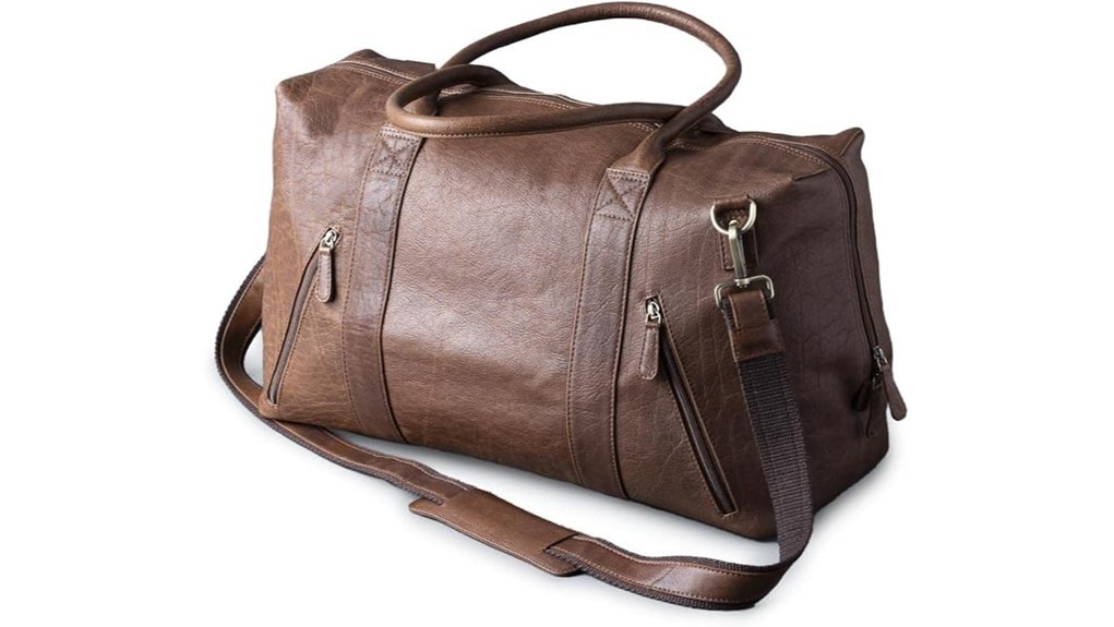 leather holdall duffle bag 52x27x23cm