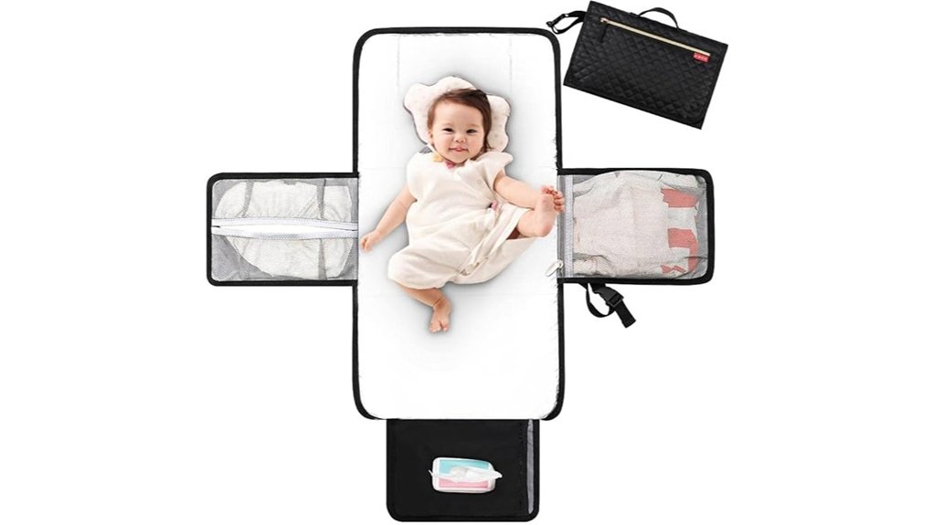 lekebaby changing mat with wipes pocket