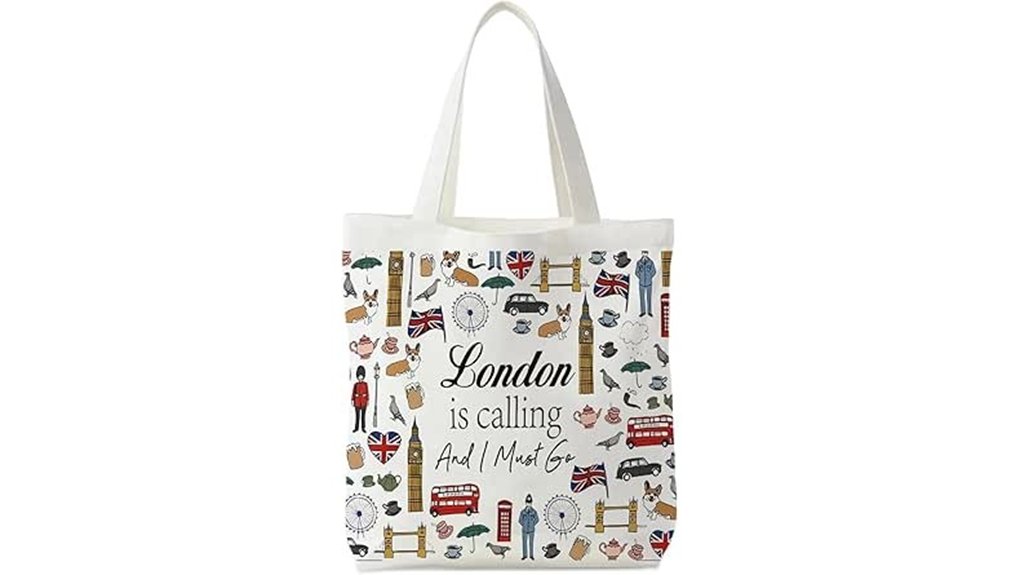 london travel souvenir canvas tote bag