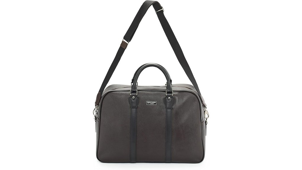 men s brown leather travel holdall 50cm