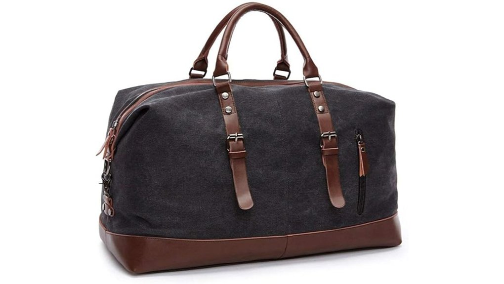 oversize pu leather duffel