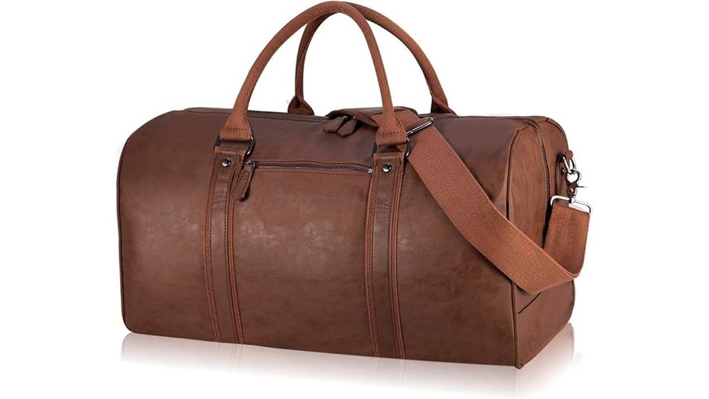 oversized waterproof leather duffle