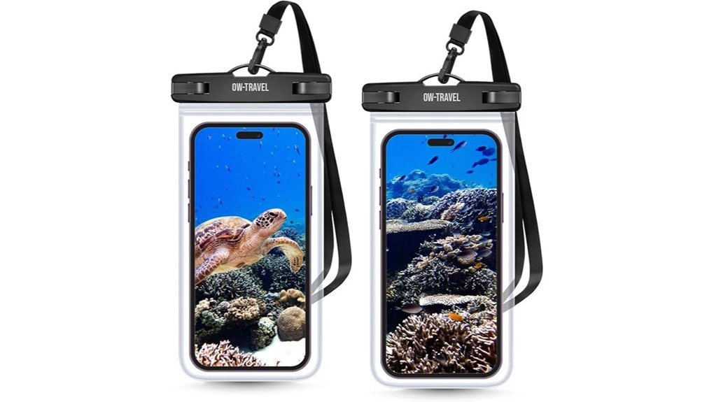 ow travel waterproof phone pouch 2 pack