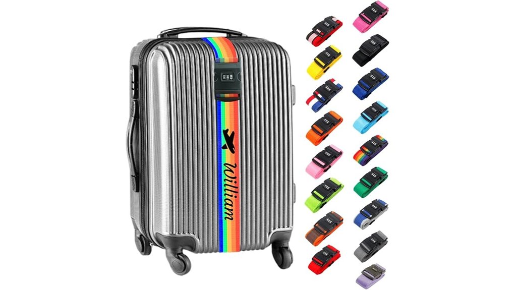 personalised luggage strap with lock