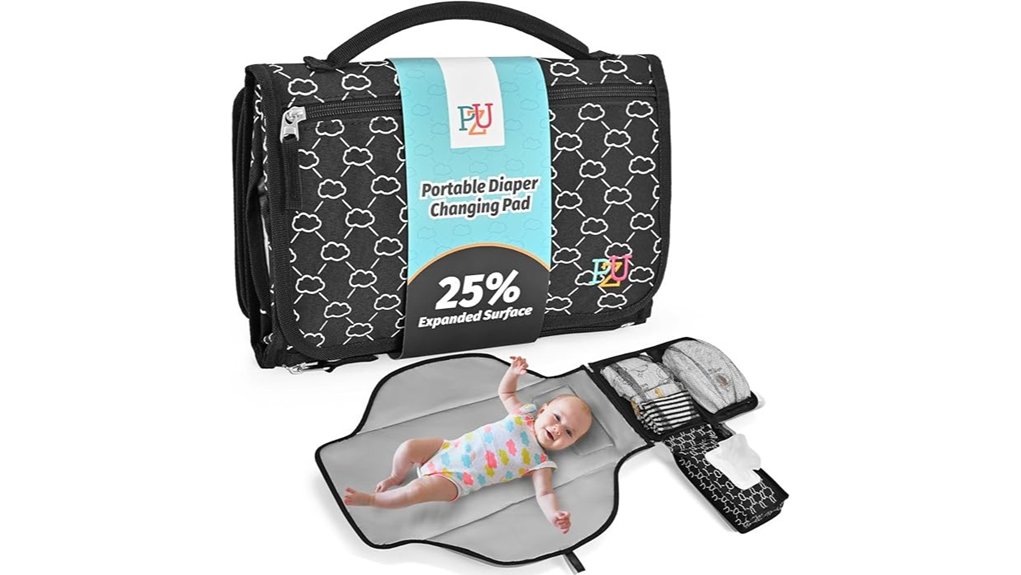 portable baby changing mat with wipe pocket