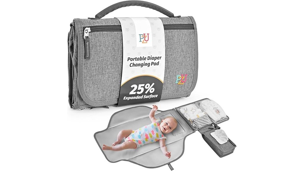 portable baby changing mat with wipe pocket