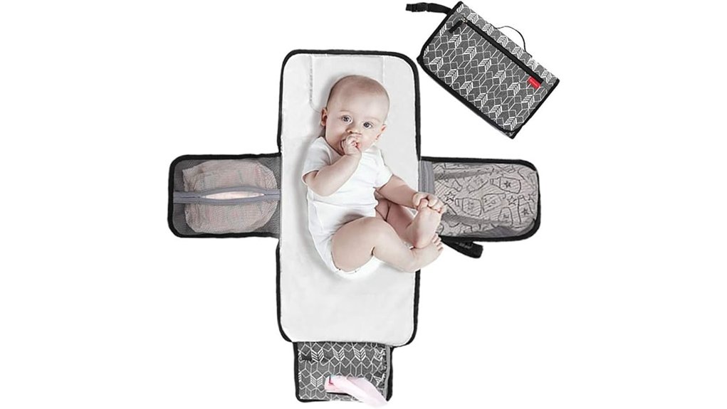 portable baby changing mat with wipe pocket