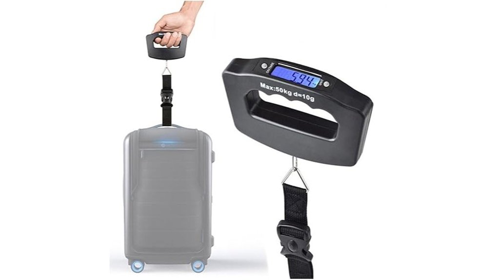 portable luggage scale with tare